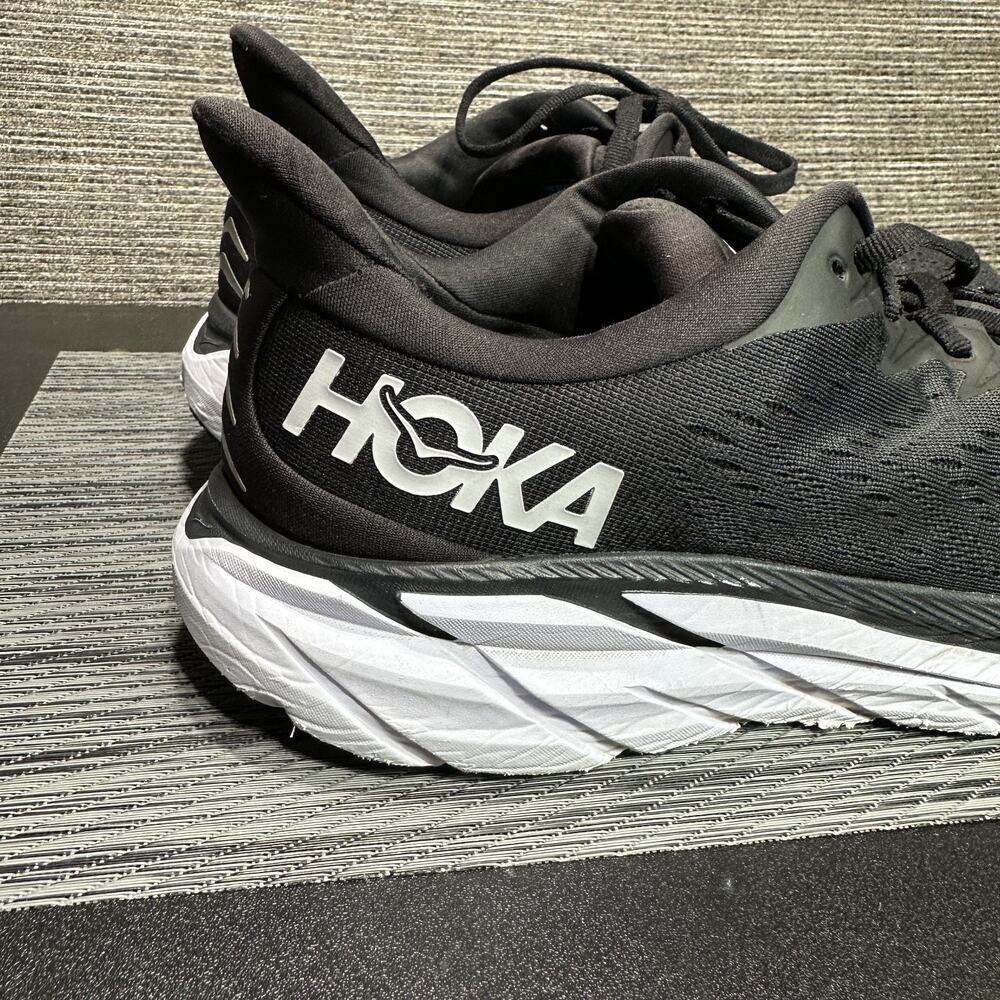 HOKA Clifton 8 Black White Road Running Shoes Sneakers 1119393 BWHT - Men's 11 - Picture 9 of 16